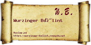 Wurzinger Bálint névjegykártya